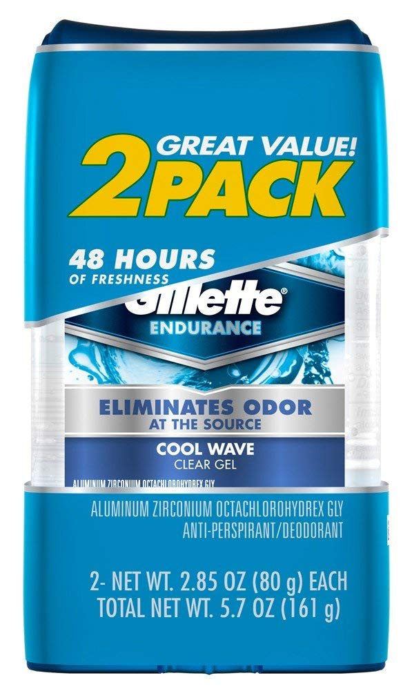 Gillette Clear Gel Deodorant Twin Pack, Cool Wave, 2.85 Oz, 2 Ea